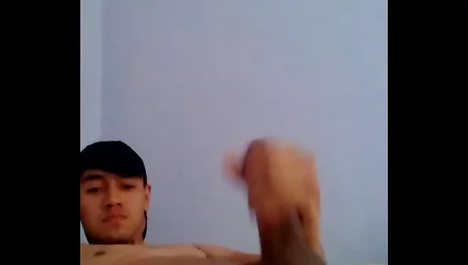 Young Latino Twinks Desperate Masturbation to His Massive Erection