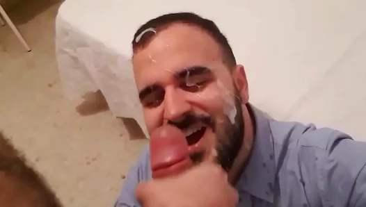 Bosss Steamy Office Overtime: Hot Cum Floods Submissive Boys Face