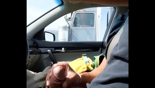 Truckers Expose Themselves On-The-Road: Hung Men Stroke for Voyeurs in Part 2