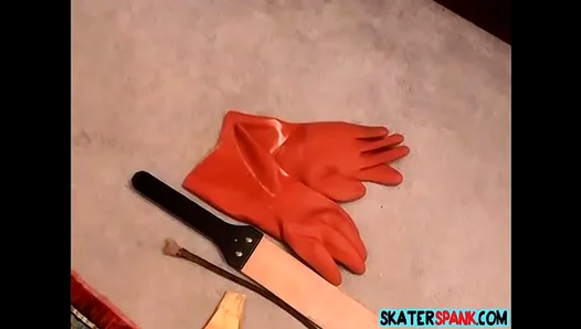 Hard Spankings Leave Red Handprints on Dustins Tight Slim Boy Bottoms — BareAss 18+