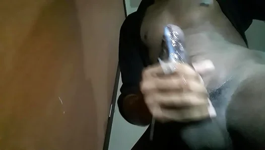 Floor Filled with Thick Spunk: Hot Solo Ride Ends in Messy Explosion