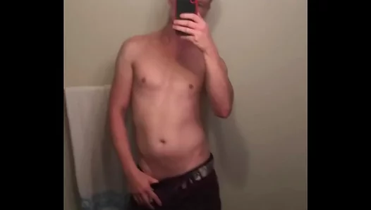 Steamy Twink Solo Showdown: Mitchells Hairy Chest Thick Thighs Tease as He Masturbates –