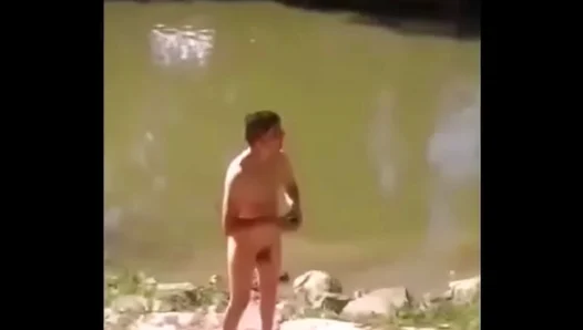 Hungarian Stallion Exposes Massive 22cm Thick Cock in Outdoor Solo Orgy