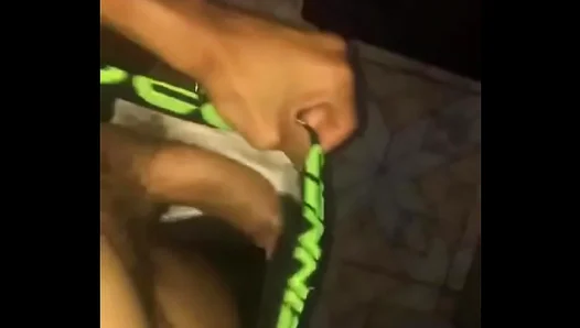 Straight-Looking Hunk Spreads Legs to Reveal Massive Boner in Intense Solo Masturbation