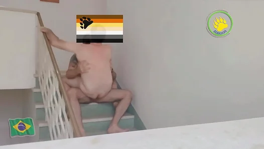 Steamy Stairwell Seduction: Horny Housemates Get Frisky Upstairs - HotGayEncounters