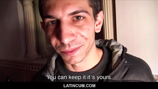 Latino Stud Sucks Massive Cock Live: First Gay Hookup for Quick Cash
