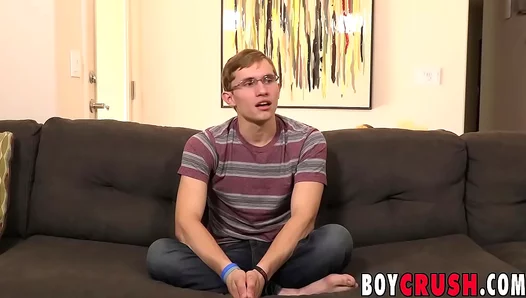 Shy Nerds Thick Rod Emerges: Slow Stroke Session Exposes His Sizeable Endowment