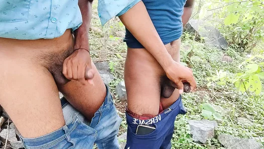 Steamy Woods Encounter: Athletic Buddies Engage in a Passionate, Deep-Throating Forest
