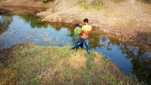 Steamy Village Encounter: Indian Men Indulge in Prohibited Desires Under the Sun