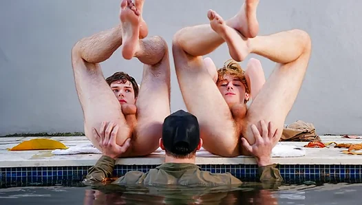 Chore Boys Tight Hole Swallows Load in Steamy Threeway – 18+