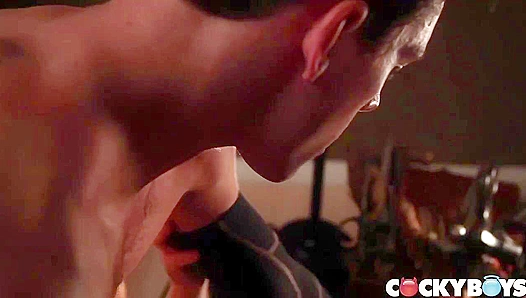 Levi Michaels Deepthroats Every Thick Inch of Tayte Hansons Hard Cock Then Rides Him