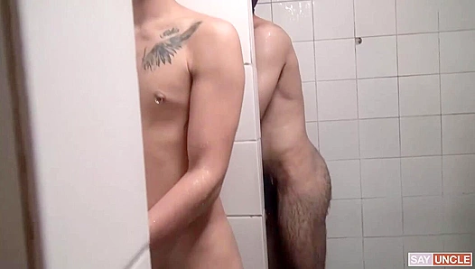 Sultry Salsa Showdown: Latino Lovers Engage in Steamy Double Dildo Delight Under Rinsing