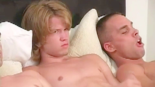 Steamy Trio Action: Dick Gets Wrapped in Hands as He Rides Dual Pleasure