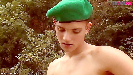 Stranded in the Field, Soldier Exposes His Rear, Swallows Dick, Then Gets Hard-Fucked by