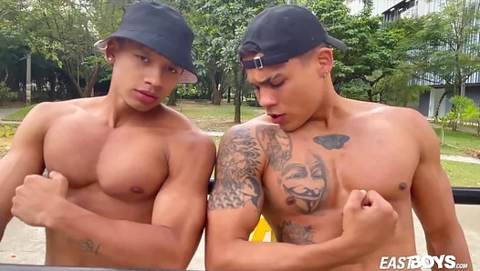 Muscle Heat Ignites as Latino Lovers Pump Up Before Raw, Raunchy Threeway Frenzy – 18+