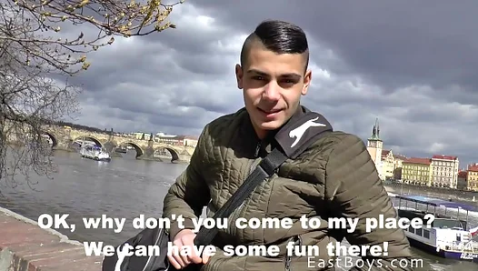 Steamy Prague Pickup: European Lovers Throbbing Cock Gets Hands On Treatment