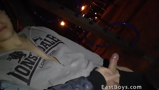 Street Whispers Turn into Throaty Moans: Hung Czech Stud Feasts on Juicy Cock in Prague