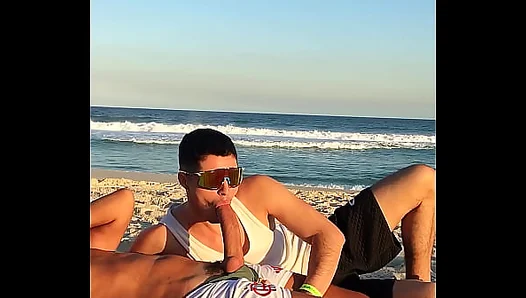 Slender Top Dominates Youthful Bottom with Massive Black Cock – Beach Fuck 18+