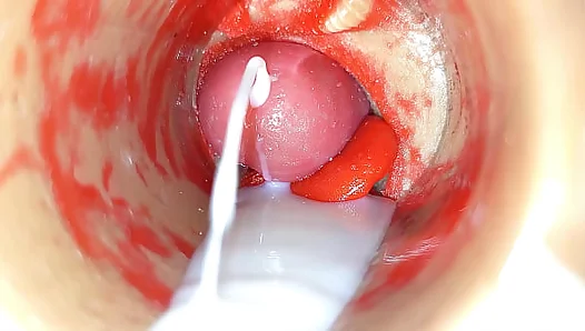Intense Orgasmic Release Captured Inside: Thick Load Splashes Directly On Camera Lens -