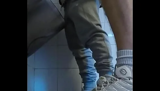 Sneaker Boys Share Urinal Jerk-Off Delight: Hands-On Action in Public Restrooms – Raw