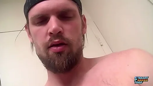 Nolans Volcanic Orgasm Paints the Glass with Thick Spunk as He Fucks Himself Frantically