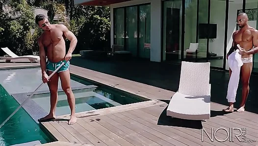Black Beast Claims Innocent Swimmer Seth in Sizzling Poolside Threesome – Huge Ebony Rod