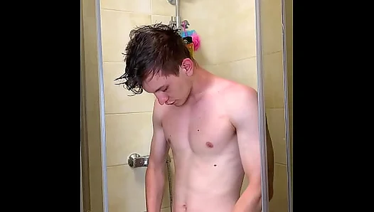 Wet and Ready: Slim Teens Thick Uncut Cock Emerges After Steamy Shower –
