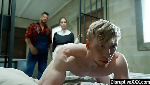 Submissive Twink Surrenders Entirely to Powerful Studs Raw Domination