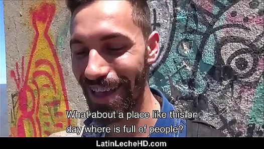 Latin Boys Braces-Covered Smile Hides Excitement as He Tries Gay For Pay for First Time –