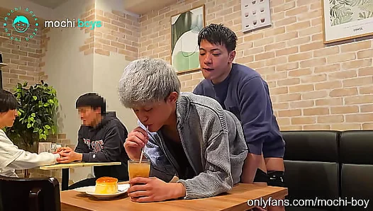 Steamy Tokyo Caf Blow Job Escalates into a Wild Gay Throbbing Orgy 18+