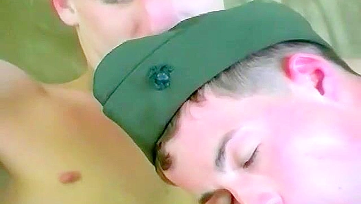 Retro Soldiers Rear Stretched Wide by Beefy Cock - BeddableBoys 18+