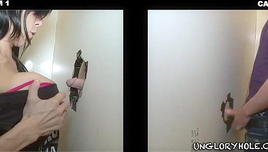 Steamy Glory Hole Thrills: Hungry Jock Sates Curiosity with Thick Cock Delights