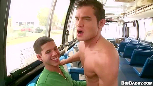 Thrilling Bus Ride Frenzy as Luke Milans Ass Gets Hammered by Romeros Hung Throbbing Cock