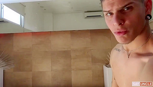 Raw Power Play: Tattooed Latino Lad Takes Daddys Huge Cock Deep in Steamy Rear POV Thrust
