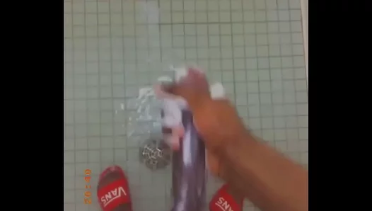 Steamy Shower Showdown: Handsy Amateur Savoring Slow, Sensual Solo Stroke Session –