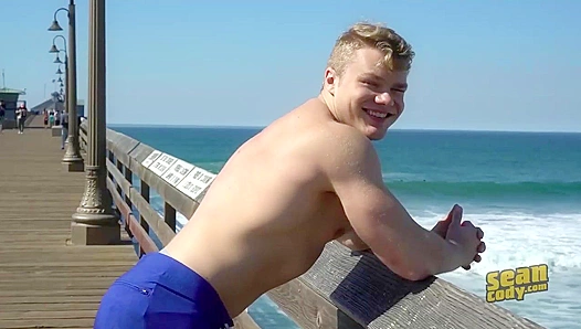 Blonde Beast Spews Load: Regans Scorching Solo Fuck Session on SeanCody