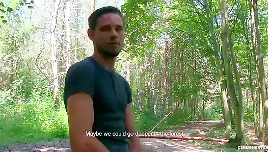 Wild Forest Threesome: Euro Studs Share Raw, Hung Rugged Cock in Natures Glory –