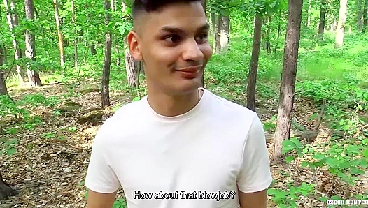 Czech Country Boys Get Down in Natures Embrace - One Trades Oral for Cash in Steamy