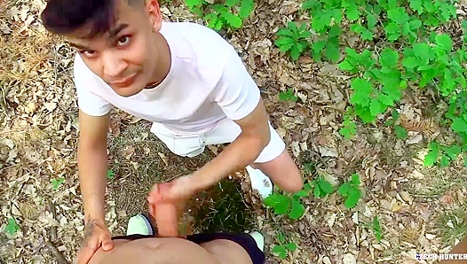 Czech Country Boys Get Down in Natures Embrace - One Trades Oral for Cash in Steamy