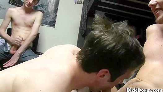 Andrew Scotty Goes Wild in Steamy College Threesome - Real Campus Sex on Camera at