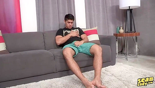 Muscular Latino Stud Flexes Shoots Thick Load from Pulsating Package on SeanCody