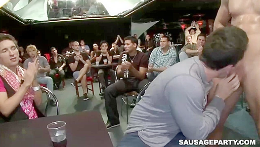 Massive Dick Strippers Sausage Fest: He Takes On The Entire Gay Crew