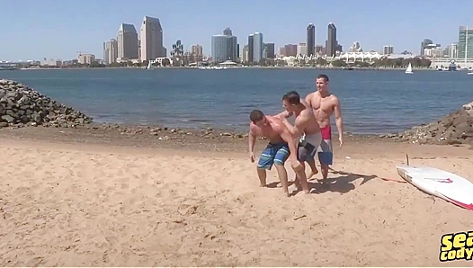 Steamy Threesome: Jayden Brodie Deans Sizzling Circle Jerk Showdown