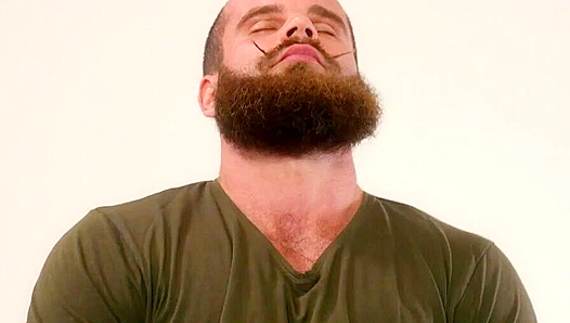 Massive Bear John Unleashes Thirsty Load on Sleek Leather Sofa – JAWKED