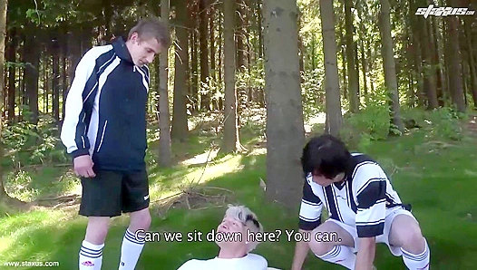 Blond Cutie Devours Hungry Jock Meat - Threesome Raw Rampage at Staxus