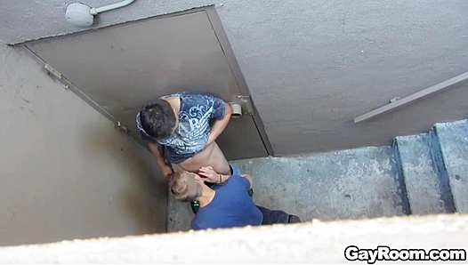 Moments Downstairs: Max Carters Private Stairwell Suck Session – GayPornHub 18+